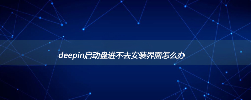 deepin启动盘进不去安装界面怎么办第1张