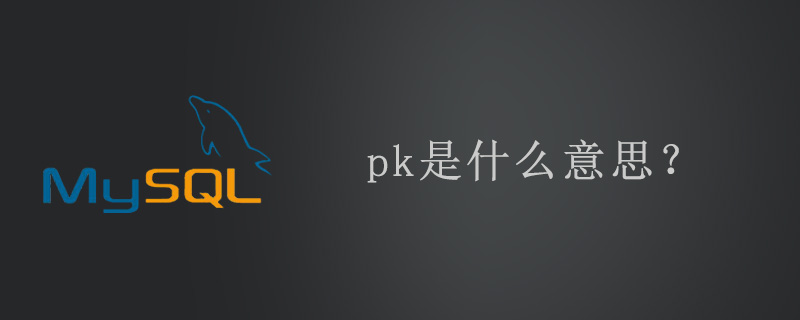 pk主键是什么意思？第1张