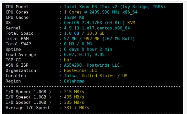 Hostwinds达拉斯机房VPS速度、性能及延迟测评第1张