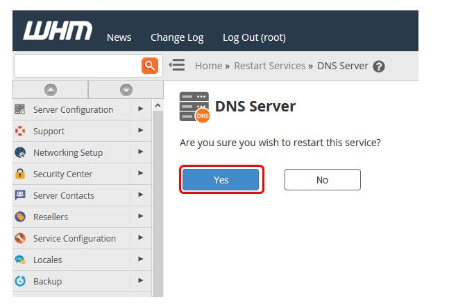 Hostwinds服务器教程：WHM面板上如何重启DNS服务第3张