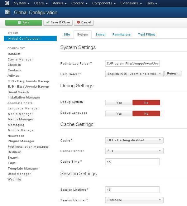 Joomla网站启用或禁用缓存的方法第2张